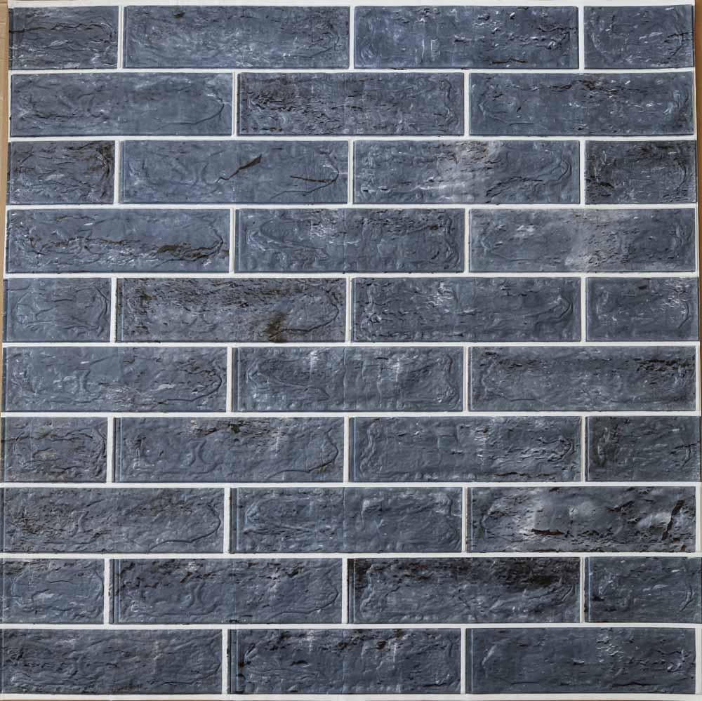 3D-панель декоративная самоклеющаяся Кирпич контраст 680x680x4 мм Графитовый (646)