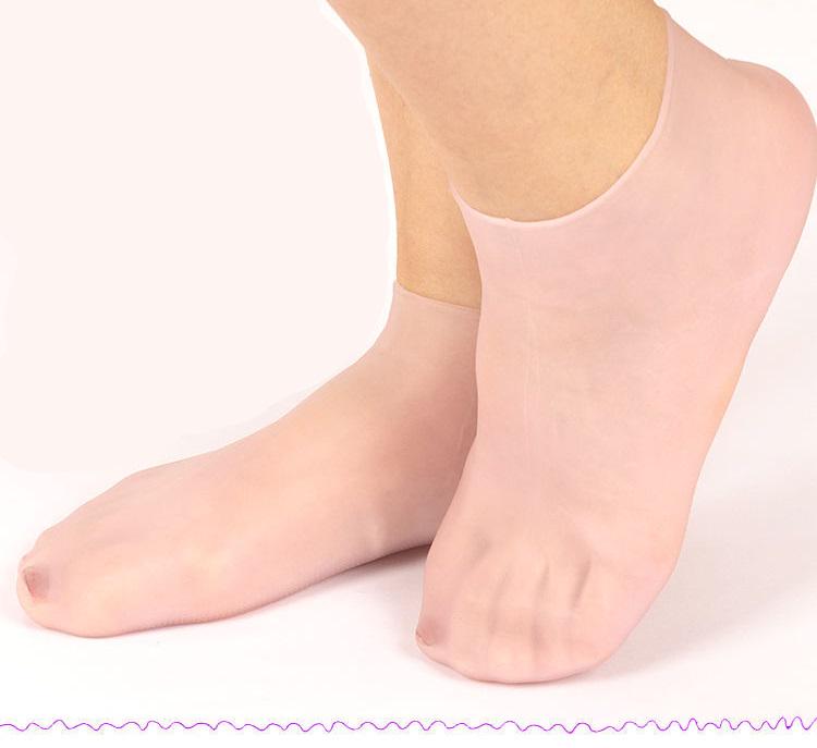 Носки для сухой и потрескавшейся кожи ног увлажняющие гелевые Розовый (29256 рож) - фото 6