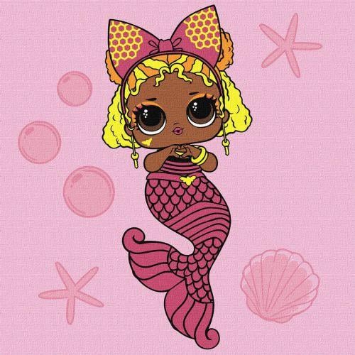 Картина за номерами з фарбами металік L.O.L. Surprise! Mermaids. Queen Bee 40х40 см (2987478334)