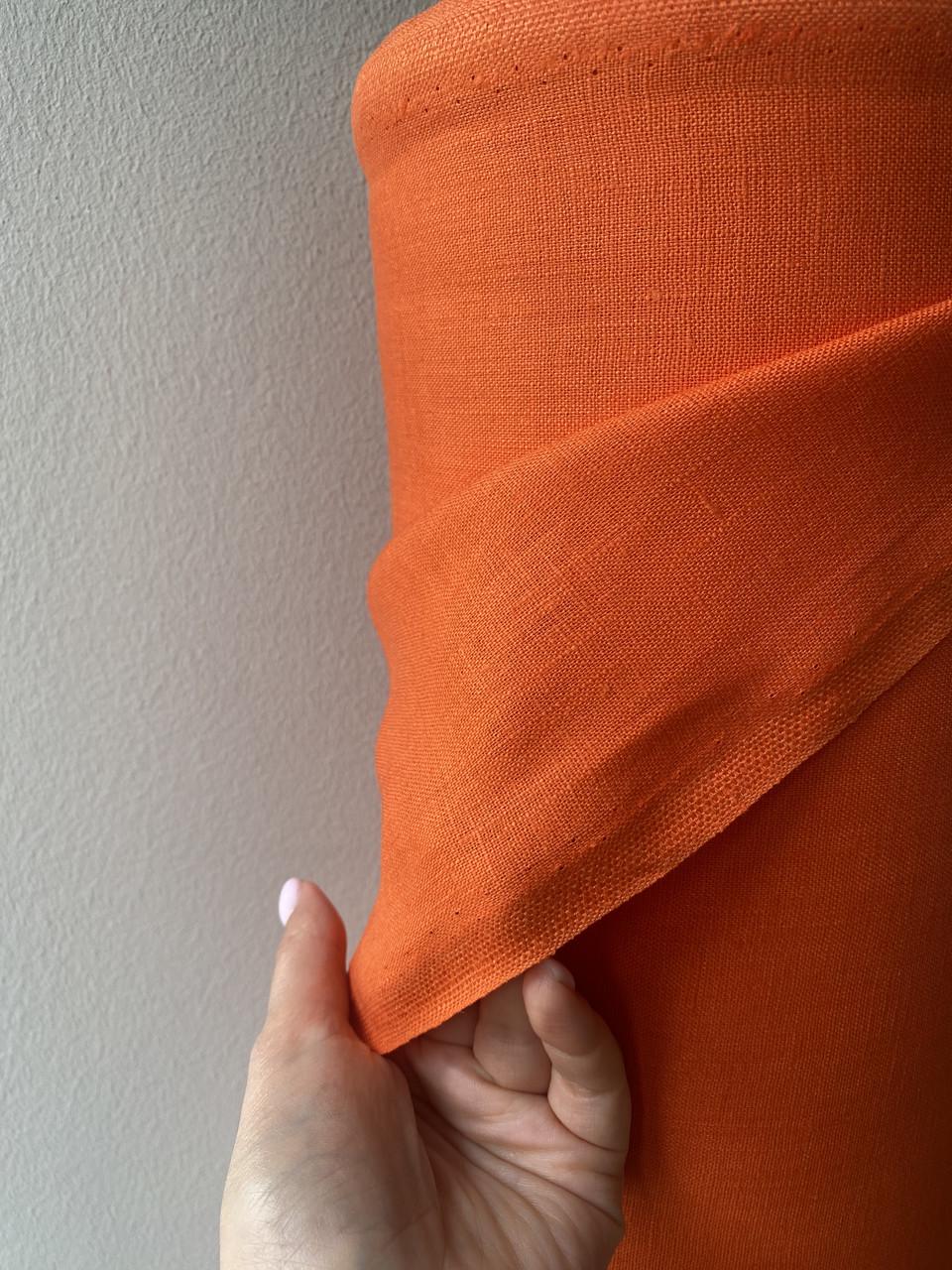 Ткань Linen Plus 100% лен Оранжевый 392/545 - фото 5 Ткань Linen Plus 100% лен Оранжевый 392/545 - фото 5