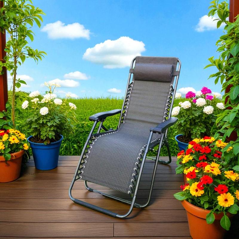 Крісло садове складане Zero Gravity до 120 кг Чорний - фото 4 Крісло садове складане Zero Gravity до 120 кг Чорний - фото 4