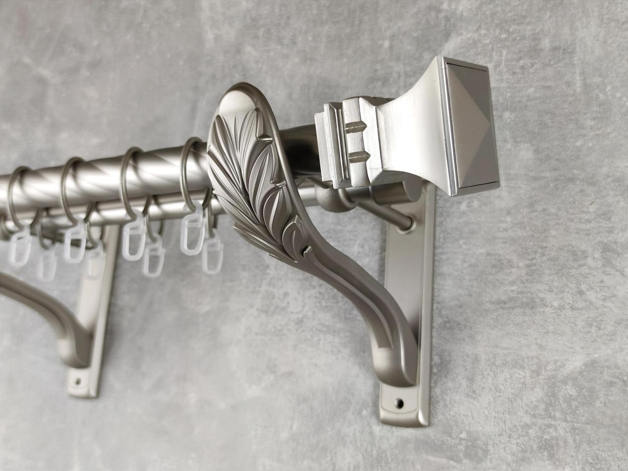 Карниз MStyle металлический для штор двухрядный Емпория 25/19 мм крученый 400 см Сатин (5012789)