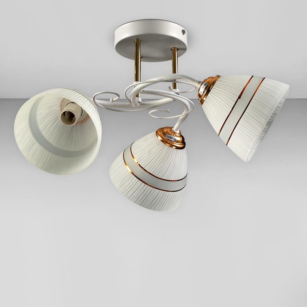 Люстра потолочная Light House SZ-19002/3 WT-FGD E14 550х200 мм Белый с золотым