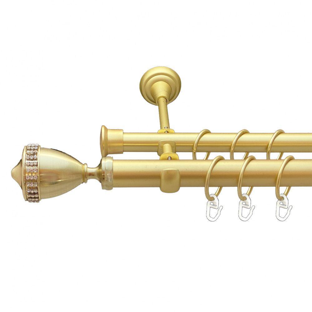 Карниз Orvit Этерния двухрядный гладкий 300 см Золотой матовый (00-00010674)