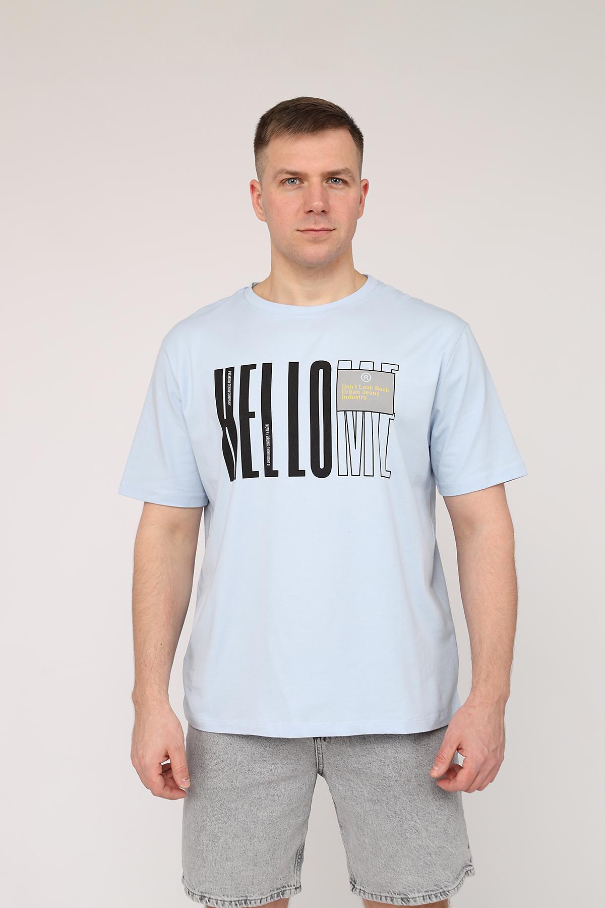 Футболка мужская ЦБ-00270050 с коротким рукавом р. 46 Голубой (SKT001045226)