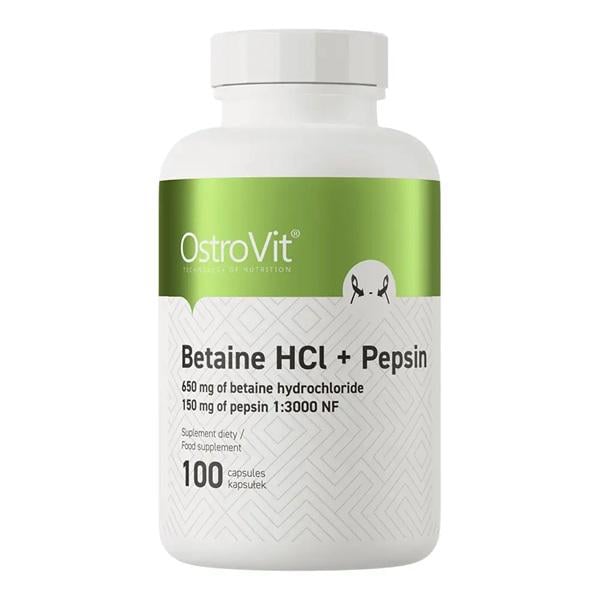 Энзимы для спортсменов Ostrovit Betaine HCl+Pepsin 100 капс. (23505780)