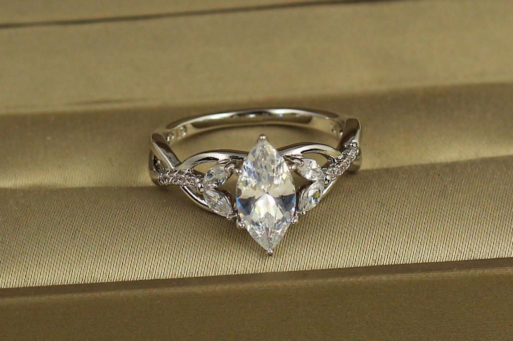 Кольцо Xuping Jewelry Маркиза р. 19 Серебристый (35447703)