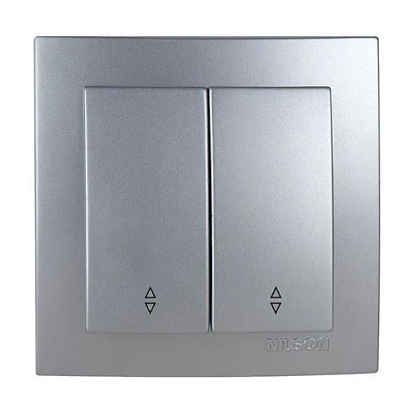 Вимикач прохідний двоклавішний Nilson Touran Срібний (00000015986)