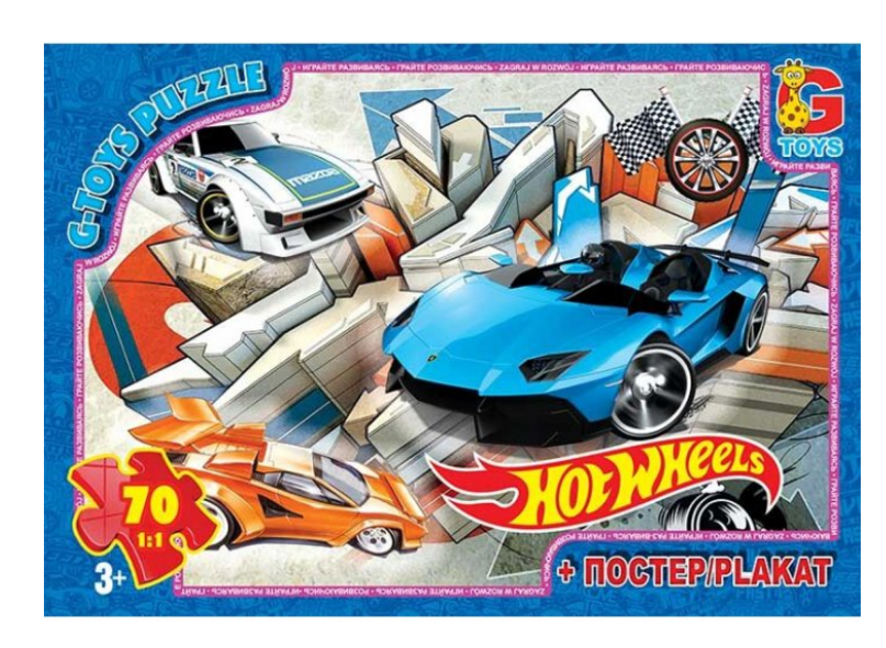 Пазли дитячі Hot Wheels FW772 70 ел. (RLT36040) Пазли дитячі Hot Wheels FW772 70 ел. (RLT36040)