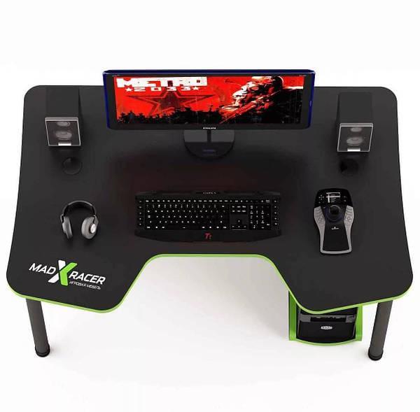 Стол компьютерный письменный GT14 1400 мм Черный с зеленым (12768886) - фото 2 Стол компьютерный письменный GT14 1400 мм Черный с зеленым (12768886) - фото 2