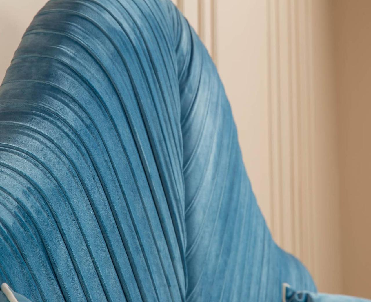 Диван дитячий MeBelle PANKTI велюровий з нішою для білизни 80х170 см Білий/Блакитний (DD_006_2) - фото 7