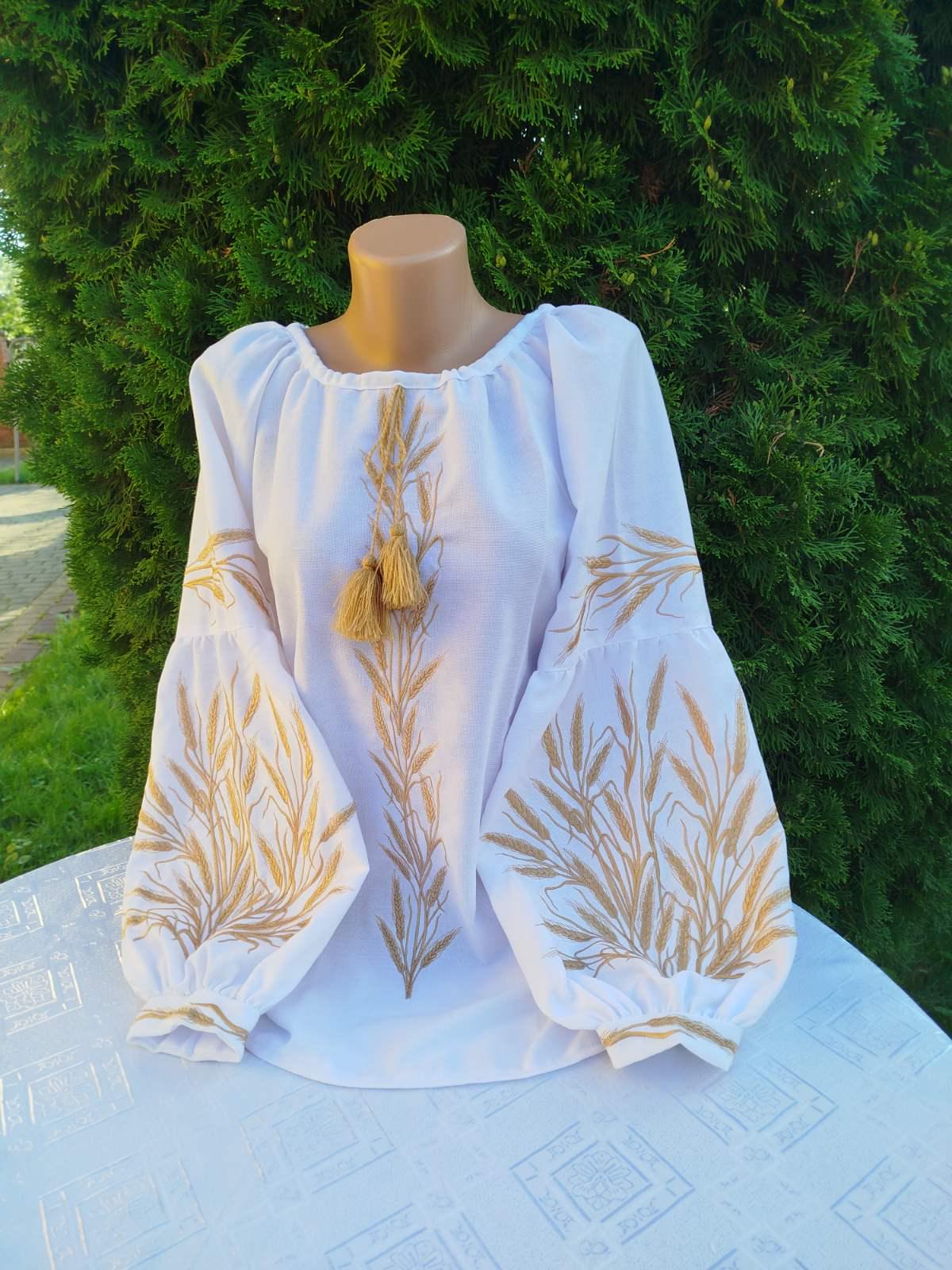 Вишиванки для пари Колосок на натуральному домотканому полотні р. 52 Білий (2742613409) - фото 2 Вишиванки для пари Колосок на натуральному домотканому полотні р. 52 Білий (2742613409) - фото 2