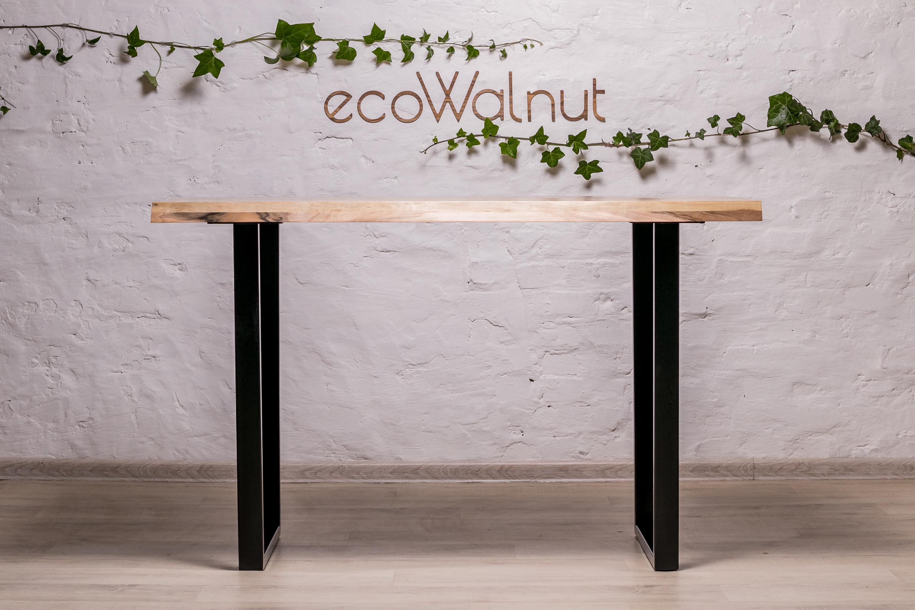 Стіл кухонний офісний EcoWalnut з живими краями в стилі лофт M (Горіх EF-4.1) - фото 2