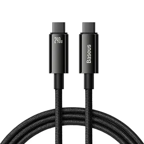 Кабель BASEUS Tungsten Gold Fast Charging Cable Type-C to Type-C CAWJ040001 240W 1 м Black