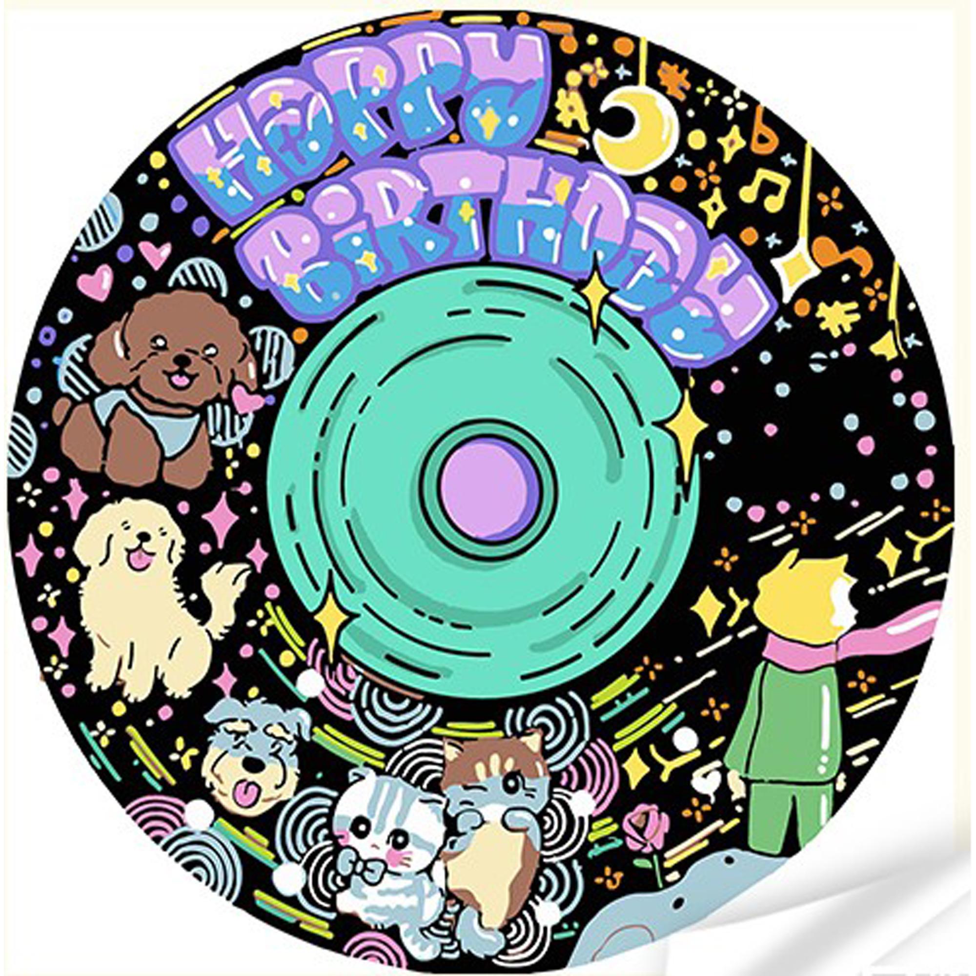 Картина по номерам Strateg Премиум из винила Дружественный праздник собак и кошек 30x30 см (GP-14)