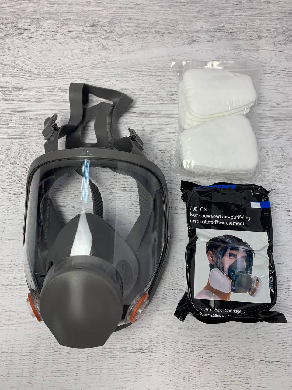 Маска повнолицева 3М 6800 з фільтрами (Key-000133) - фото 2 Маска повнолицева 3М 6800 з фільтрами (Key-000133) - фото 2