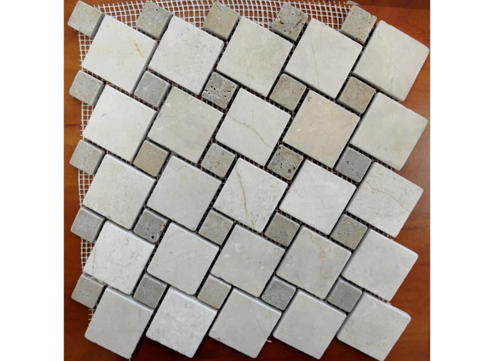 Мозаика мраморная Vivacer N15 на сетке (001853)