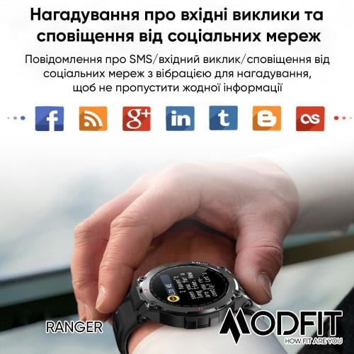 Смарт-часы Modfit Ranger Grey - фото 15