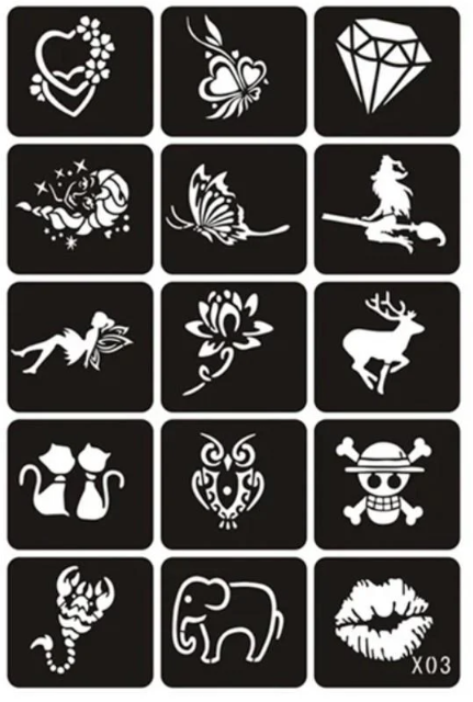 Набір трафаретів для тату X03 (2252952522)