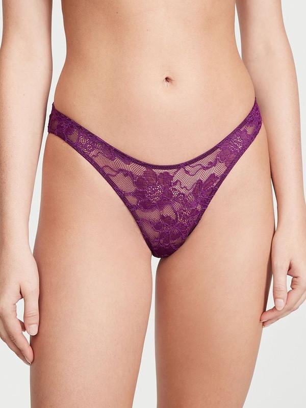 Трусики женские Victoria's Secret Shine Strap Smooth Thong XS Фиолетовый (2272540968)