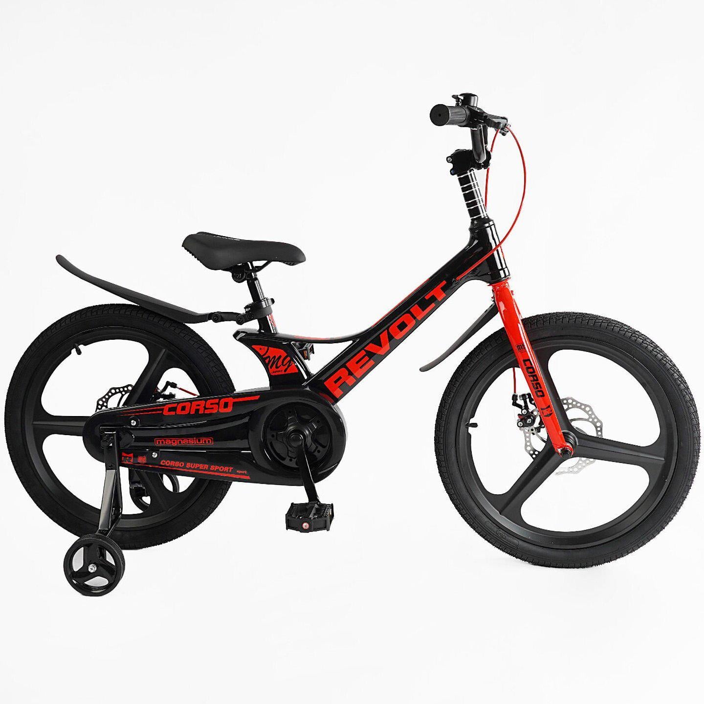 Велосипед двухколесный Corso Revolt 20" детский магниевый Черно-красный