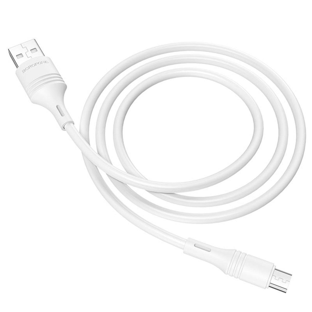 Кабель Borofone BX43 CoolJoy USB to micro USB 3A 1 м White (BX43MW) Кабель Borofone BX43 CoolJoy USB to micro USB 3A 1 м White (BX43MW)