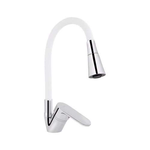 Змішувач для кухні Lidz Tani 008F3 з гнучким виливом k40 White/Chrome (LDTAN008F3WCR37037)