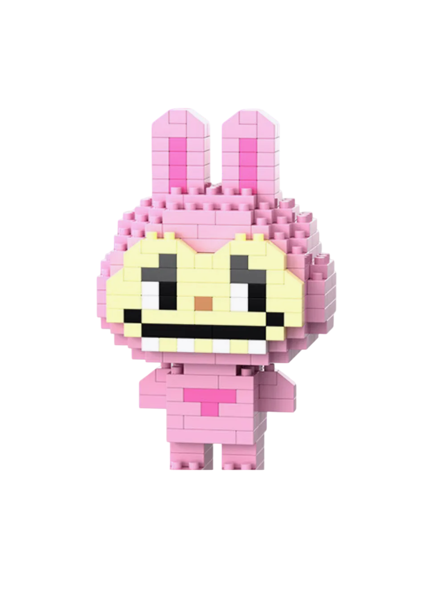Конструктор для детей пластиковый 3D Bricks Лабубу мини блоки 245 деталей 8 см Розовый (28712917)