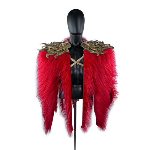 Кейп огненный меховой Seta Decor 26-599RD-GL Кейп огненный меховой Seta Decor 26-599RD-GL