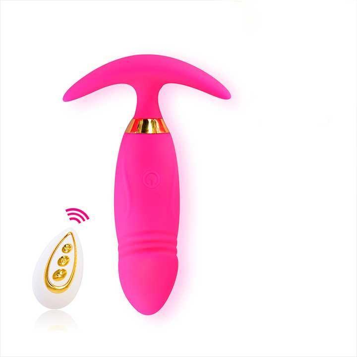 Анальная пробка с головкой Svakom Primo Wine с вибрацией и Д/У USB 10x2,8 см Розовый (X0000634-2)