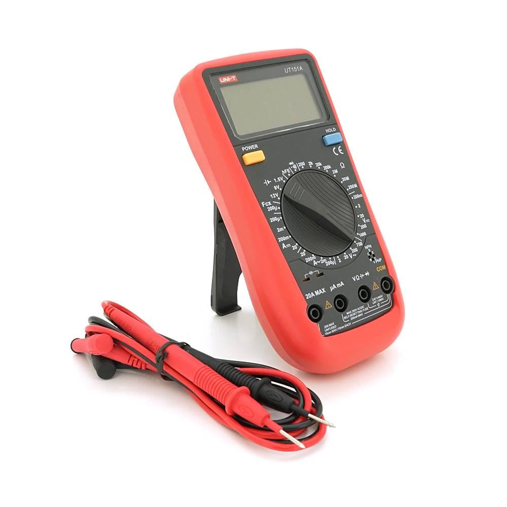 Мультиметр UNI-T UT151A вимірювання V AC/DC A AC/DC Ω C функції продзвонювання тест діодів перевірка батарей (34361)