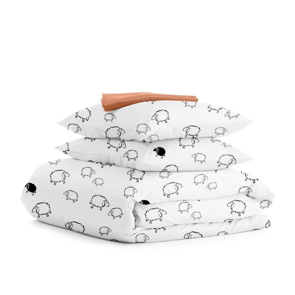 Двуспальный постельный комплект Cosas Sheep Mint Terrakot 180x220 см (4822052048863)