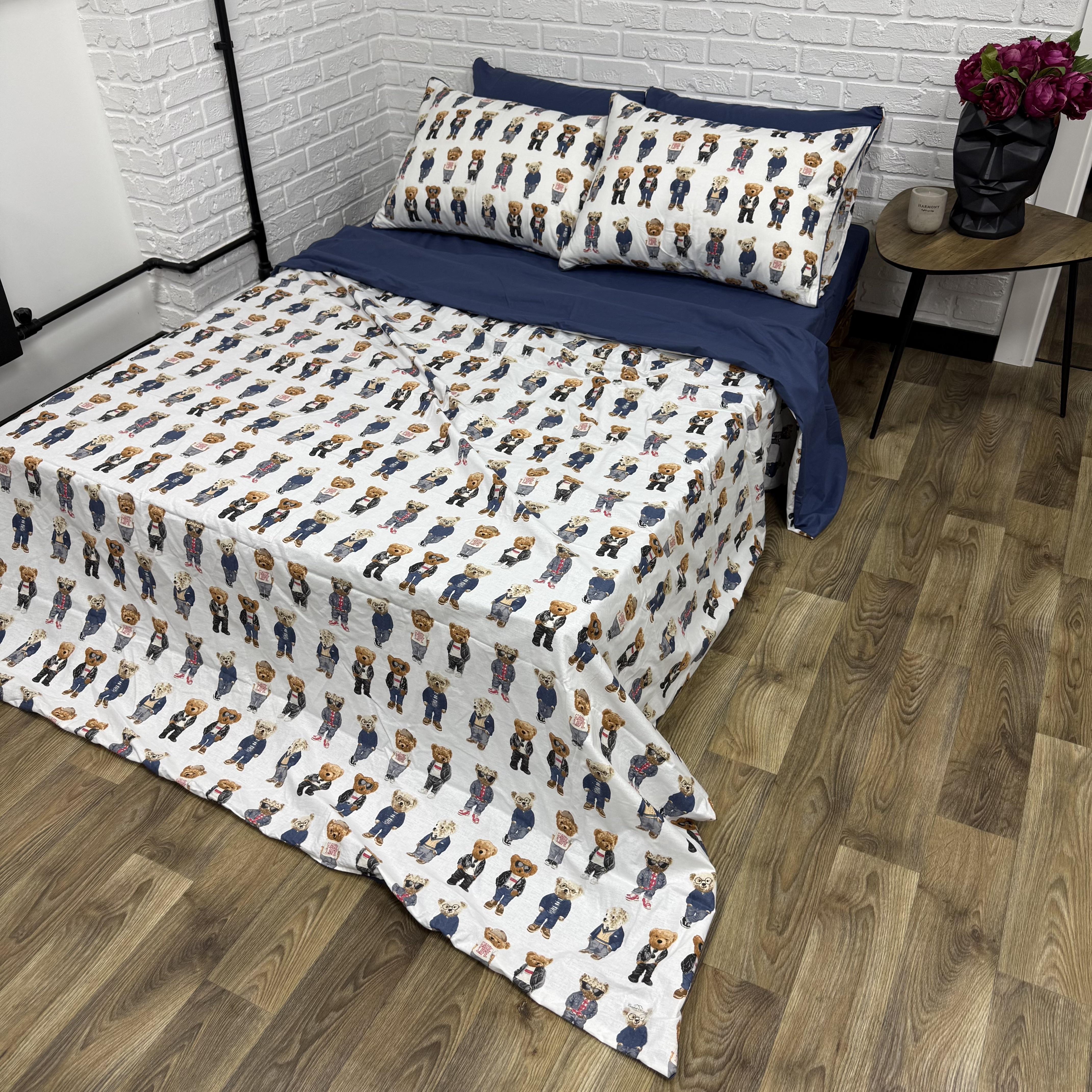 Комплект постельного белья Comfort Home Teddy blue семейный