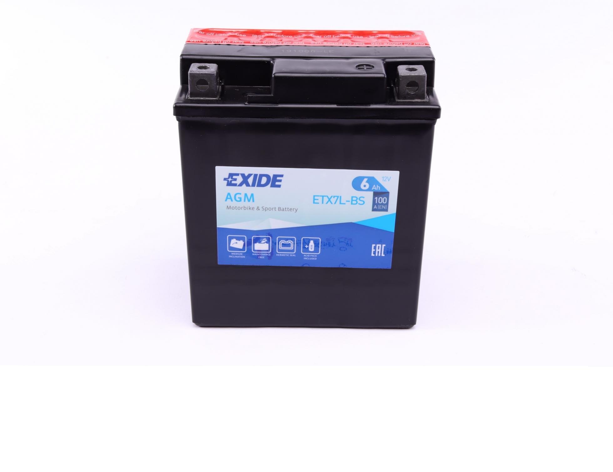 Аккумулятор EXIDE AGM R EN100 6 Ah-12V 113х70х130 мм (ETX7L-BS)