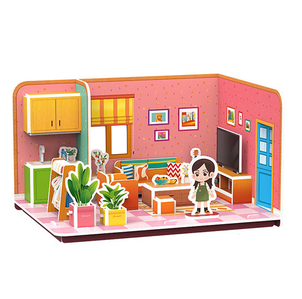 Конструктор 3D для дітей набір із 4 будиночків що розвиває уяву логіку концентрацію та посидючість C01277 (C01277)