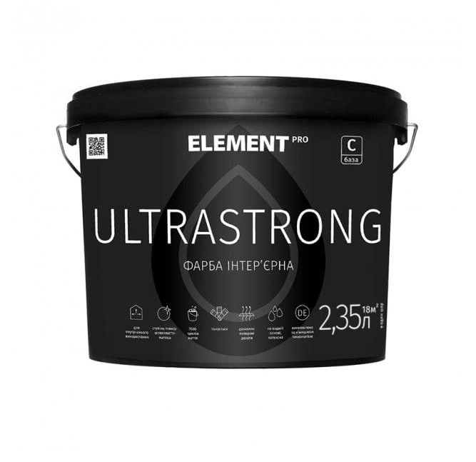 Краска интерьерная для стен ELEMENT PRO ULTRASTRONG под тонировку В3 2,35 л (27709878)