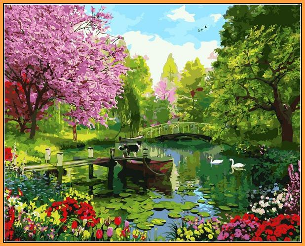 Картина по номерам Babylon Вишневый сад 40x50 см (NB2196R)