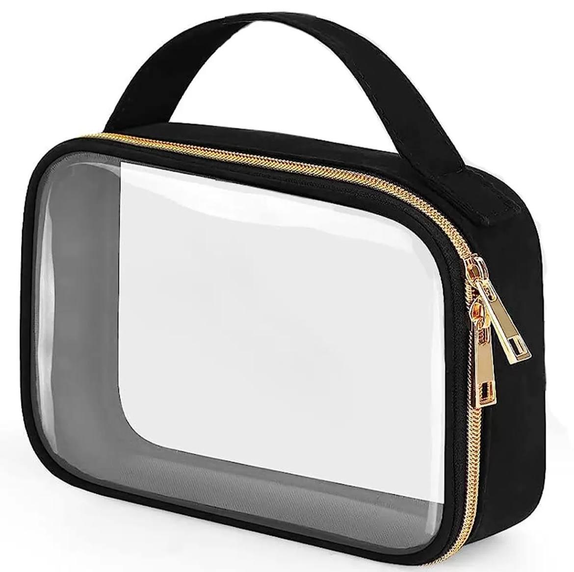 Косметичка прозрачная из ткани 21х15х5 см Черный