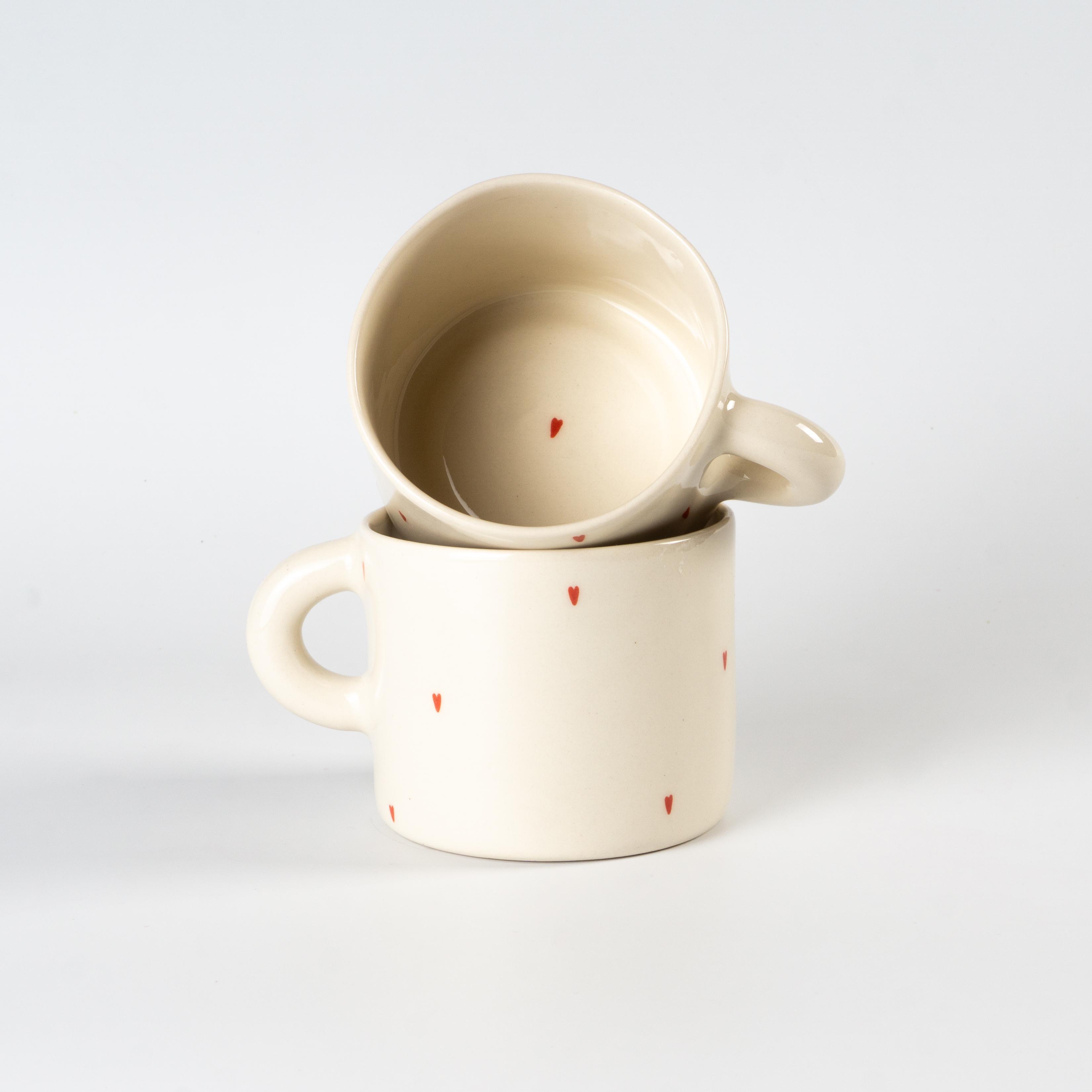Чашка керамічна з серцями ручна робота напівпорцеляна 350 мл (PRS-CUP-IMG-350-I-HEART) - фото 2 Чашка керамічна з серцями ручна робота напівпорцеляна 350 мл (PRS-CUP-IMG-350-I-HEART) - фото 2
