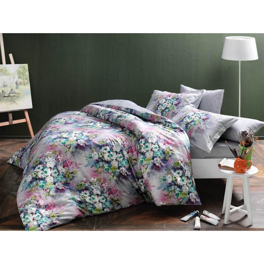 Постельное белье TAC Digital Delft lila v01 евро Лиловый (svt-2000022204163)