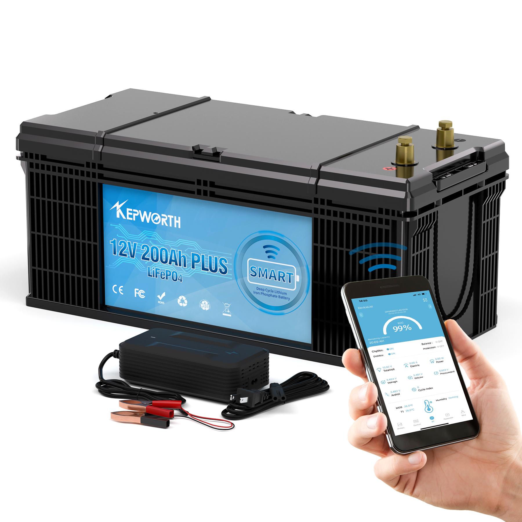 Акумулятор Kepworth LiFePO4 12V 200Ah 2560W Smart Bluetooth із зарядним пристроєм BMS (K12200999) - фото 9
