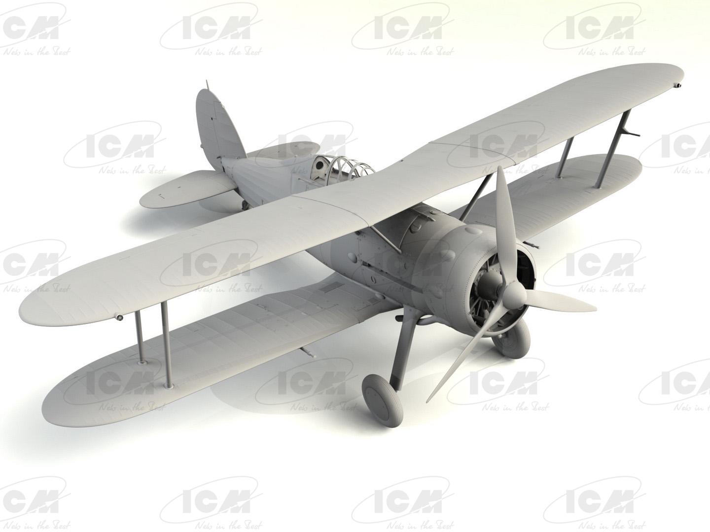 Сборная модель ICM Gloster Sea Gladiator Mk.II британский морской истребитель II СВ (32042) - фото 11