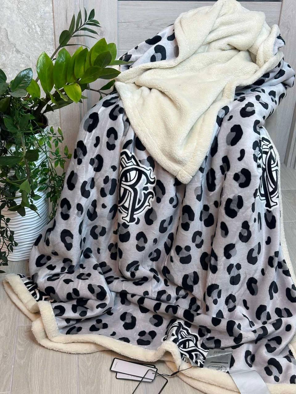 Плед велюровий євро 200x220 см Сірий (П4К-al25-brand-001)