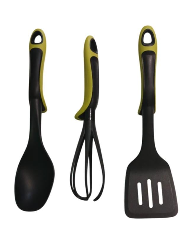 Набор кухонных принадлежностей универсальный с подставкой/лопатка/венчик/шумовка/половник 6 пр. Черно-зеленый (195) - фото 5 Набор кухонных принадлежностей универсальный с подставкой/лопатка/венчик/шумовка/половник 6 пр. Черно-зеленый (195) - фото 5