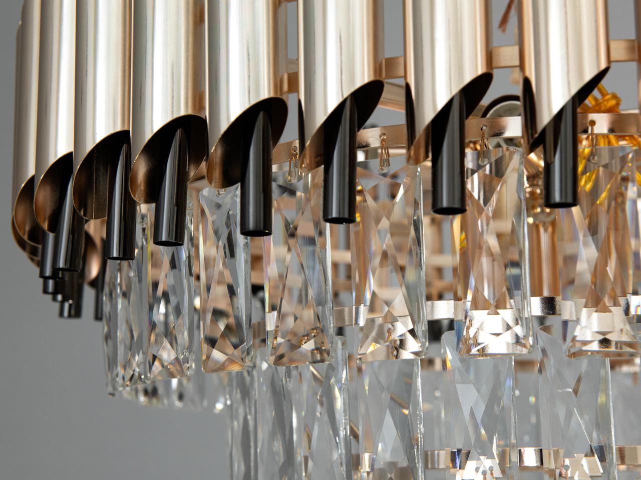 Люстра хрустальная в спальню 9001-550SGD+PB-LS на 9 ламп Золотой/Свинец (2216126293) - фото 5 Люстра хрустальная в спальню 9001-550SGD+PB-LS на 9 ламп Золотой/Свинец (2216126293) - фото 5