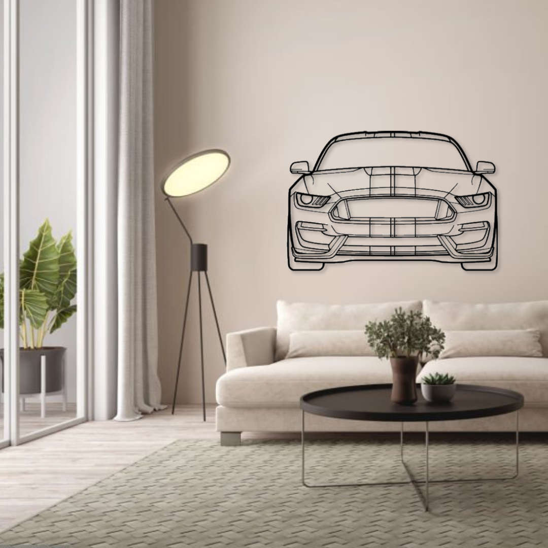 Декор на стену авто Ford Mustang GT 2016 из металла 80 см (auto26)