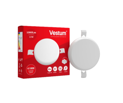 Світильник врізний світлодіодний Vestum без рамки круглий 11W 4100K (1-VS-5510)