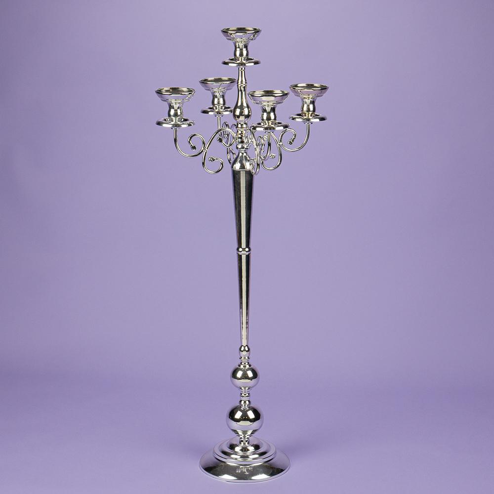 Подсвечник на 5 свечей Elisey 100 см Серебряный (2011-021)
