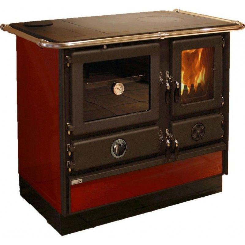 Печь кухонная с водяным контуром MBS Thermo Magnum на дровах 14 кВт Бордовый (9234326)