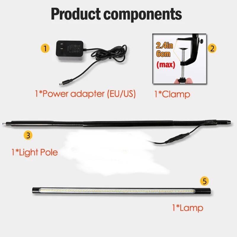Настільна лампа LED FХ-021 на 15 Вт на металевій струбціні Чорний - фото 7 Настільна лампа LED FХ-021 на 15 Вт на металевій струбціні Чорний - фото 7